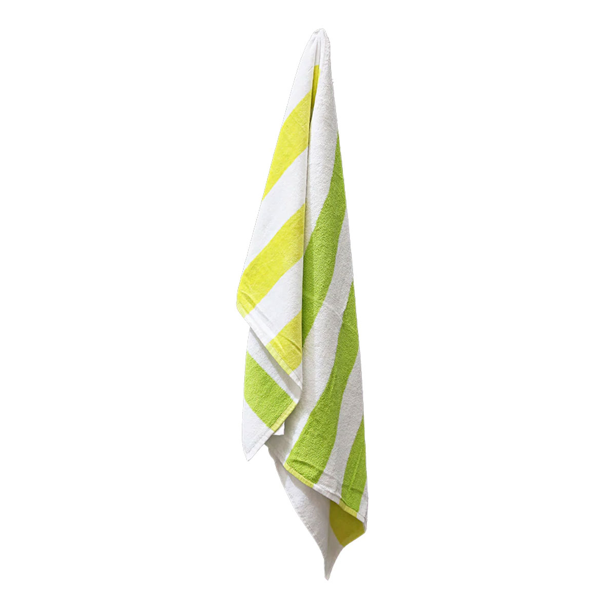 V442-IDC-TOWEL-REVERSIBLESTRIPE-LIME-RE-78499-00 J.Elliot Home 400GSM Premium Cotton Reversible Striped Beach Towel 76 x 152 cm Lime Green - Image 1