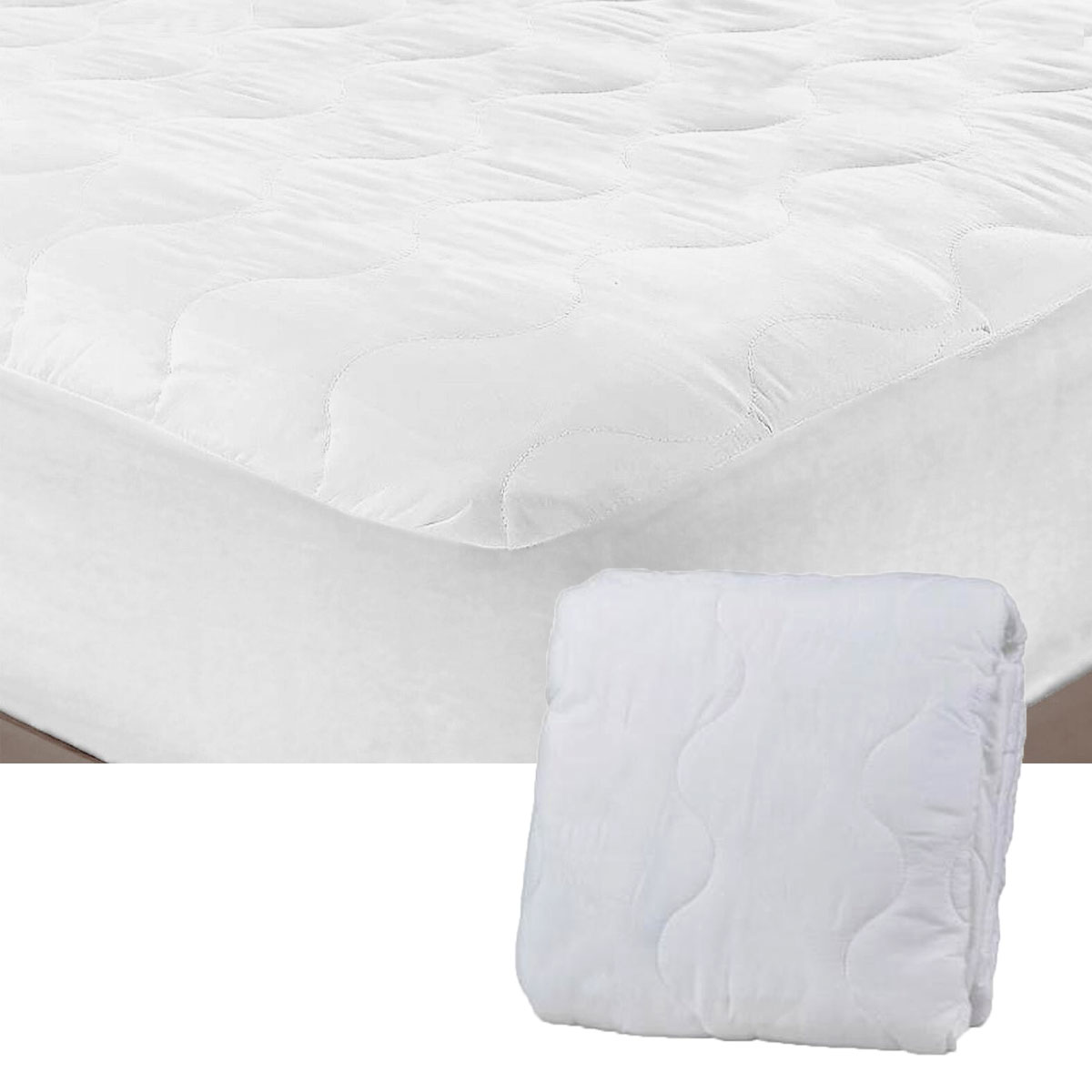 V442-INT-MATTRESSP-MICROFIBREQUILTED-KI-141379-00 Essentially Home Living Microfibre Quilted Fitted Mattress Protector - KING - Image 1
