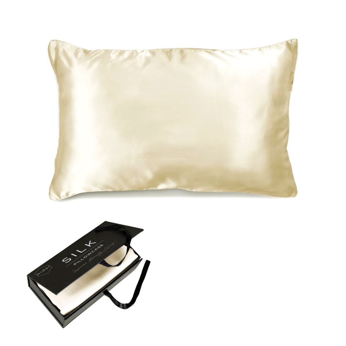 V442-INT-PILLOWC-MULBERRYSILK-IVORY-ST-141405-00 Ardor Mulberry Silk Standard Pillowcase Ivory Dreams - Image 1