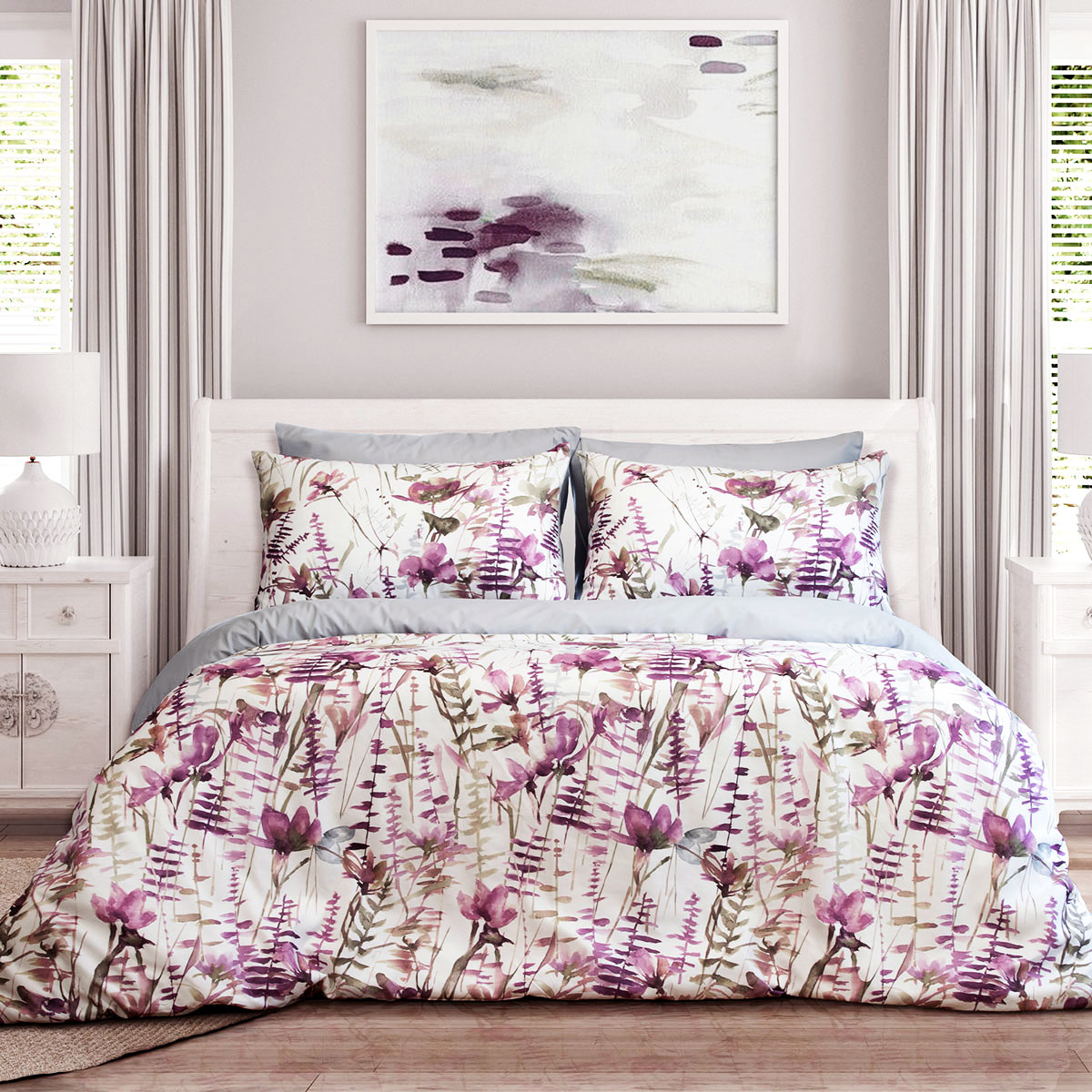 V442-INT-QUILTCS-FELICITY-ROSE-KI-141925-00 Ardor Felicity Printed Floral Quilt Cover Set King - Image 1
