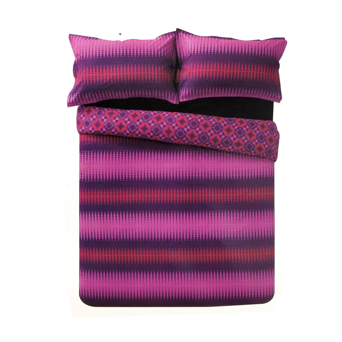 V442-INT-QUILTCS-MIAMI-MAGENTA-KI-191068-00 Apartmento Miami Magenta Reversible Polyester Cotton Quilt Cover Set King - Image 1