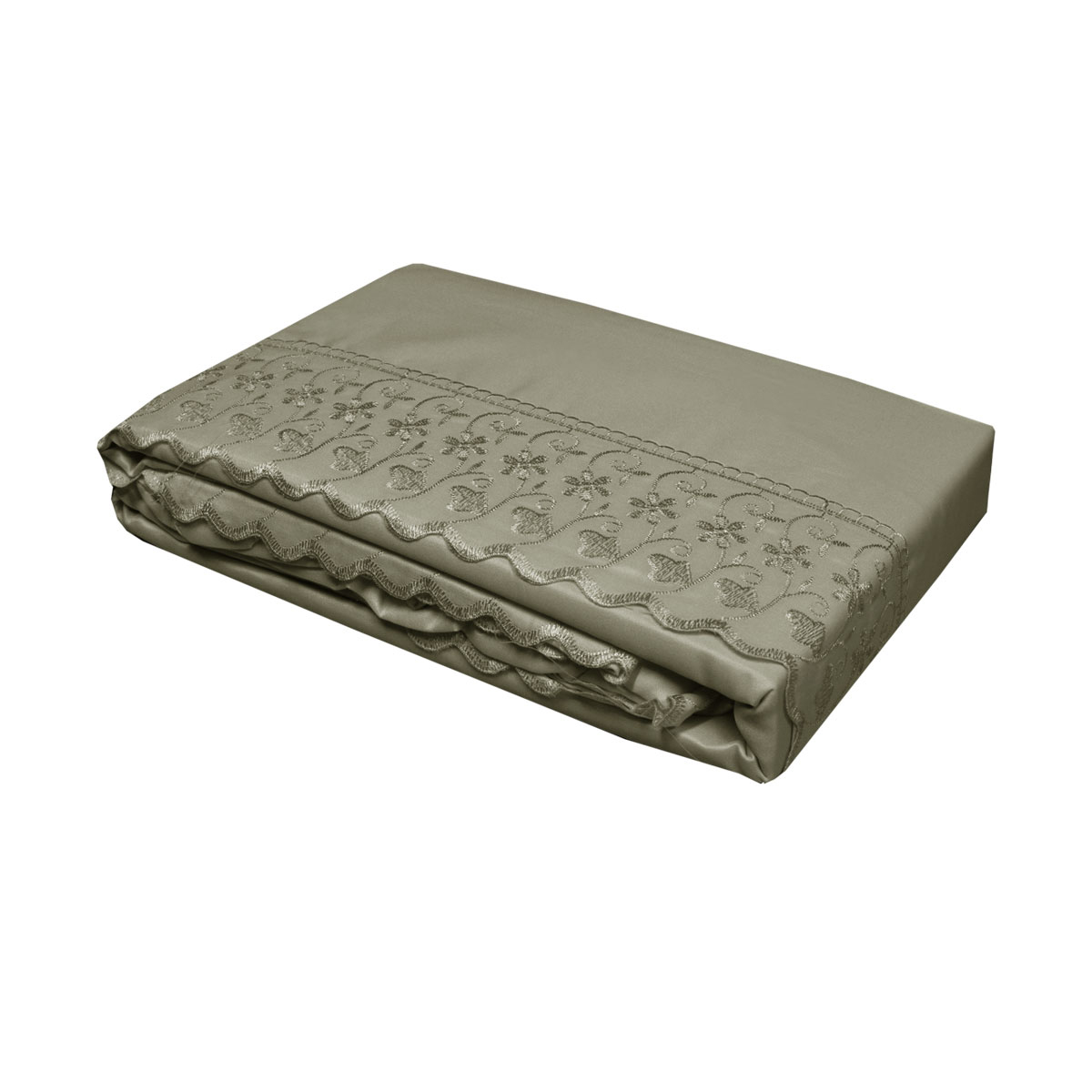 V442-INT-SHEETS-MICROLACE-MOCHA-SB-144570-00 Essentially Home Living Machine Lace Embroidered Sheet Set Single Mocha - Image 1