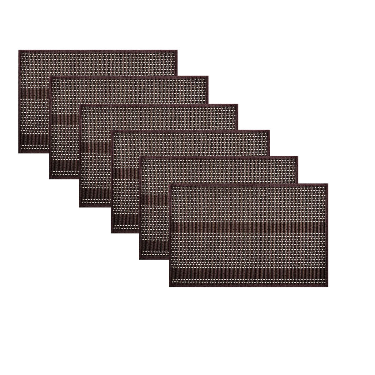 V442-JTC-PLACEMAT-BAMBOOBR1BR-BROWN-RE-145707-00 Set of 6 Dreamtime Bamboo Table Placemats 30 x 45cm Brown - Image 1