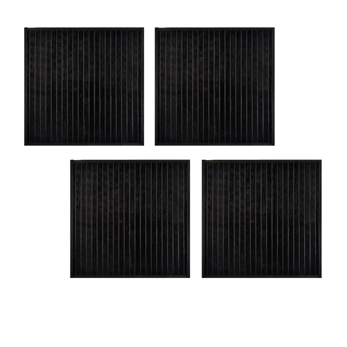 V442-JTC-PLACEMAT-BAMBOOSQBL-BLACK-SQ-145715-00 Set of 4 Square Broad Slat Bamboo Table Placemats 35 x 35cm Black - Image 1