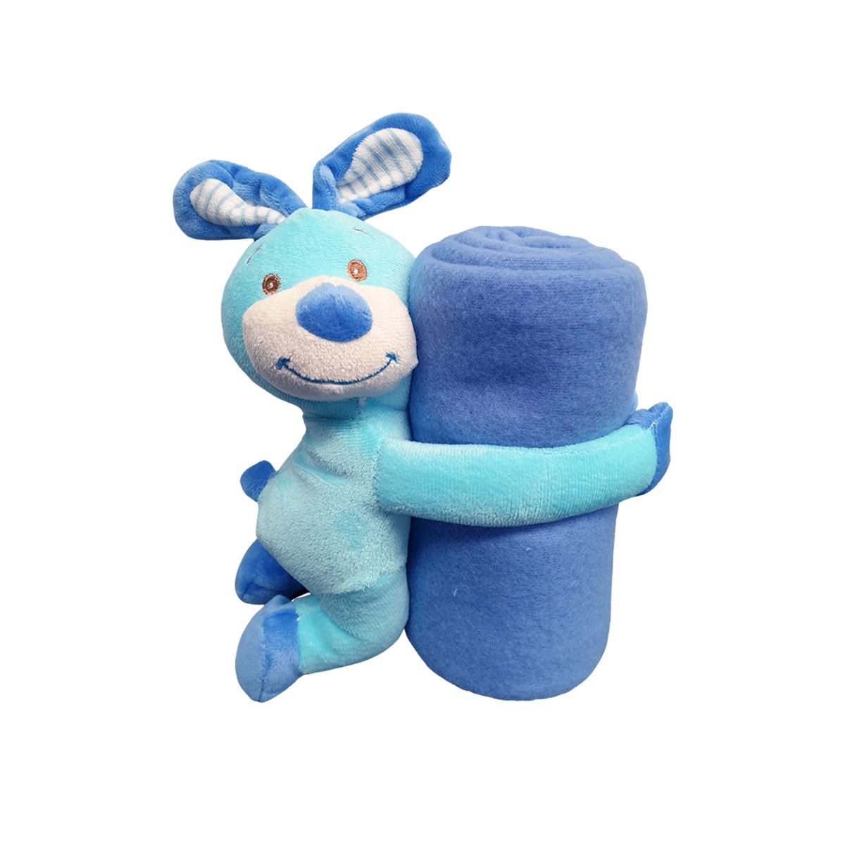 V442-JTC-THROW-BABYBUNNY-BLUE-SH-145755-00 Baby Blue Blanket with Toy Bunny - Image 1