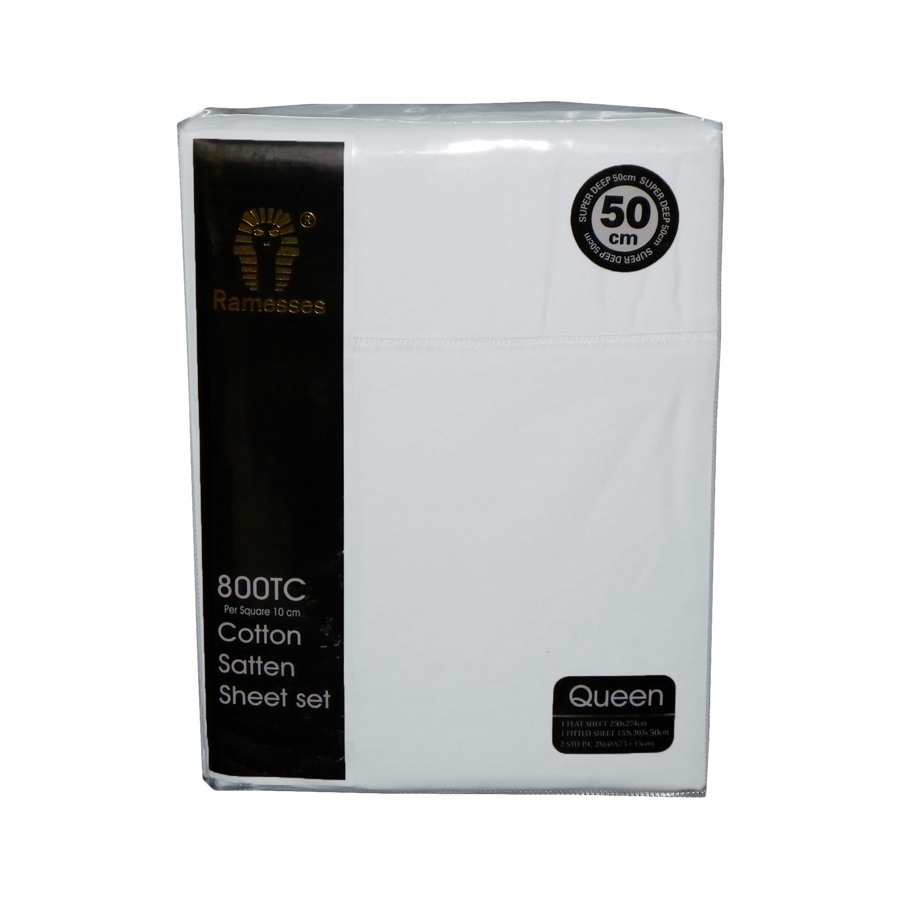 V442-KIT-SHEETS-800TC-WHITE-KI-150910-00 800TC Ramesses Cotton Sateen Sheet Set White King - Image 1