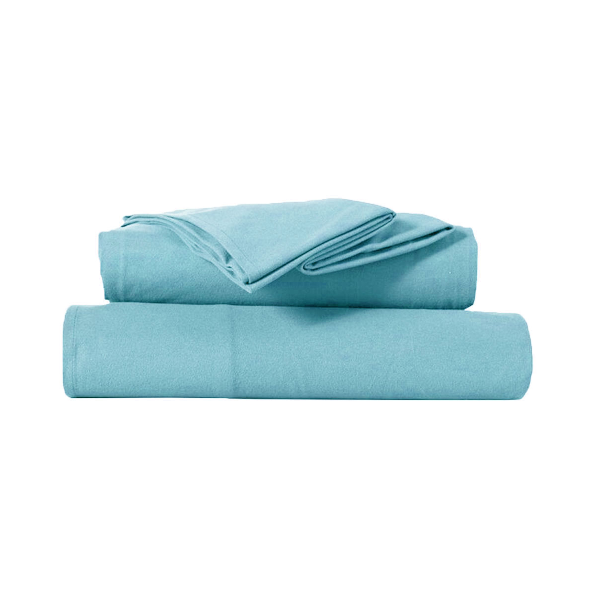 V442-KIT-SHEETS-MF2023-AQUA-DS-183858-00 Kingtex Ultra-Soft Micro Flannel Sheet Set 40 cm Wall Aqua Double - Image 1