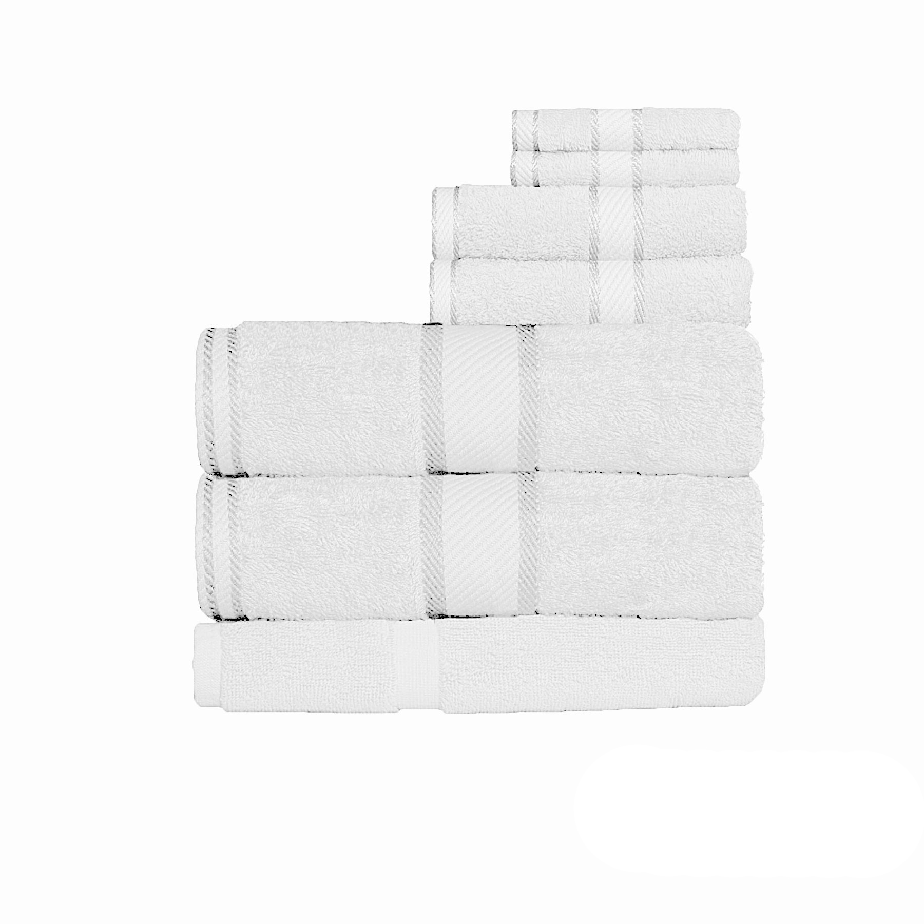 V442-KIT-TOWEL-7PSHEET-WHITE-158524-00 Kingtex 550gsm Cotton 7 Pce Bath Sheet Set White - Image 1