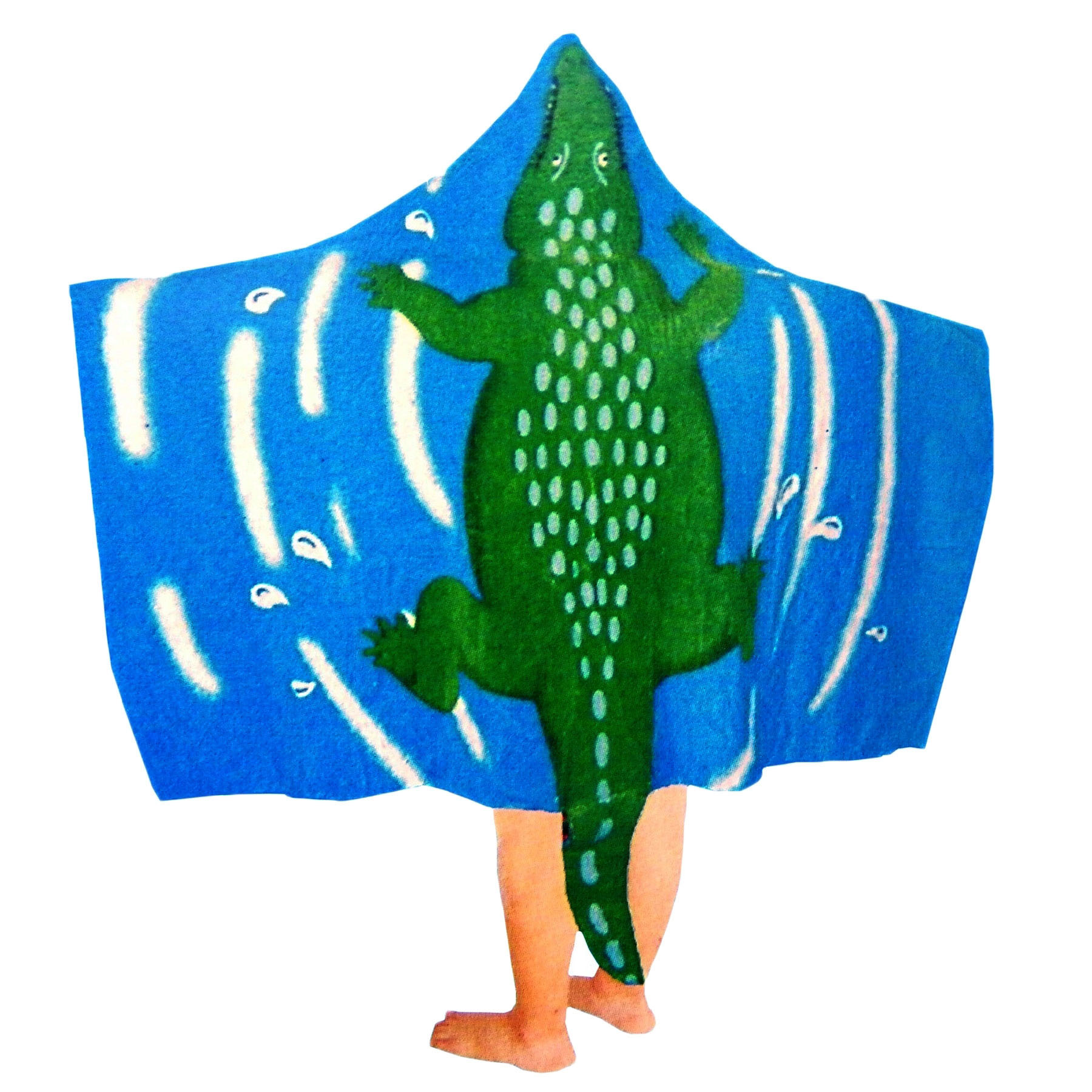 V442-KIT-TOWEL-CAPECROCODILE-BLUE-SH-145686-00 Kids Cotton Velour Beach Cape Crocodile - Image 1