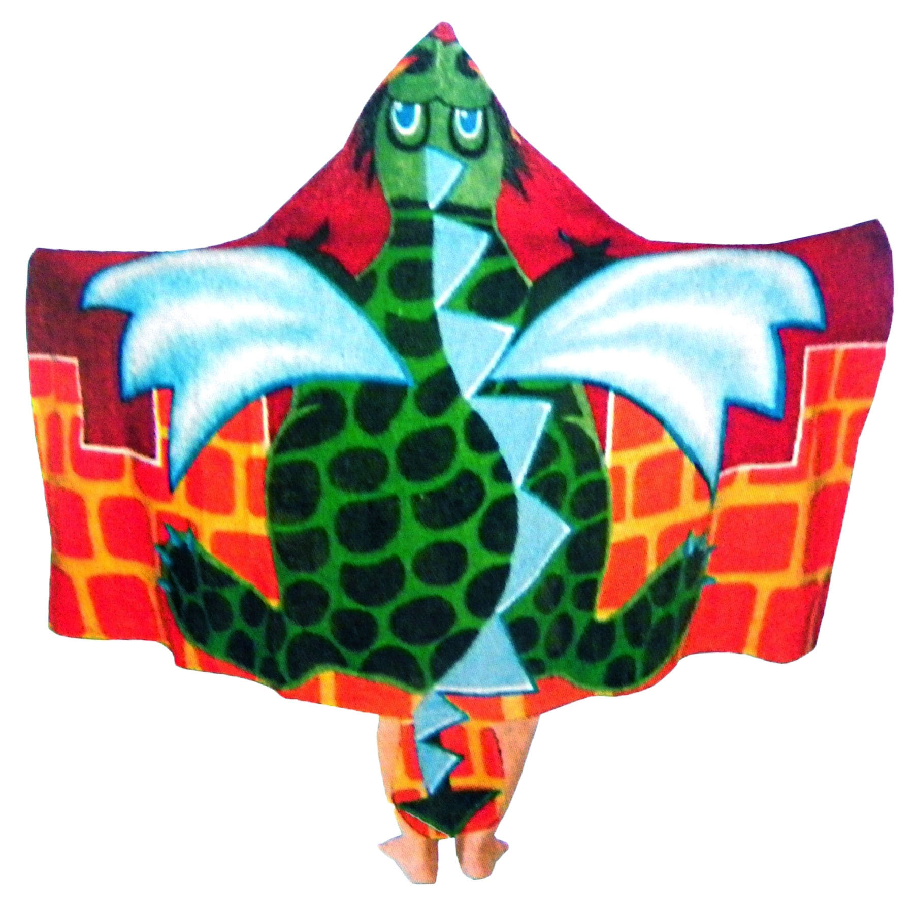 V442-KIT-TOWEL-CAPEDRAGON-MULTI-SH-145683-00 Kids Cotton Velour Beach Cape Dragon - Image 1