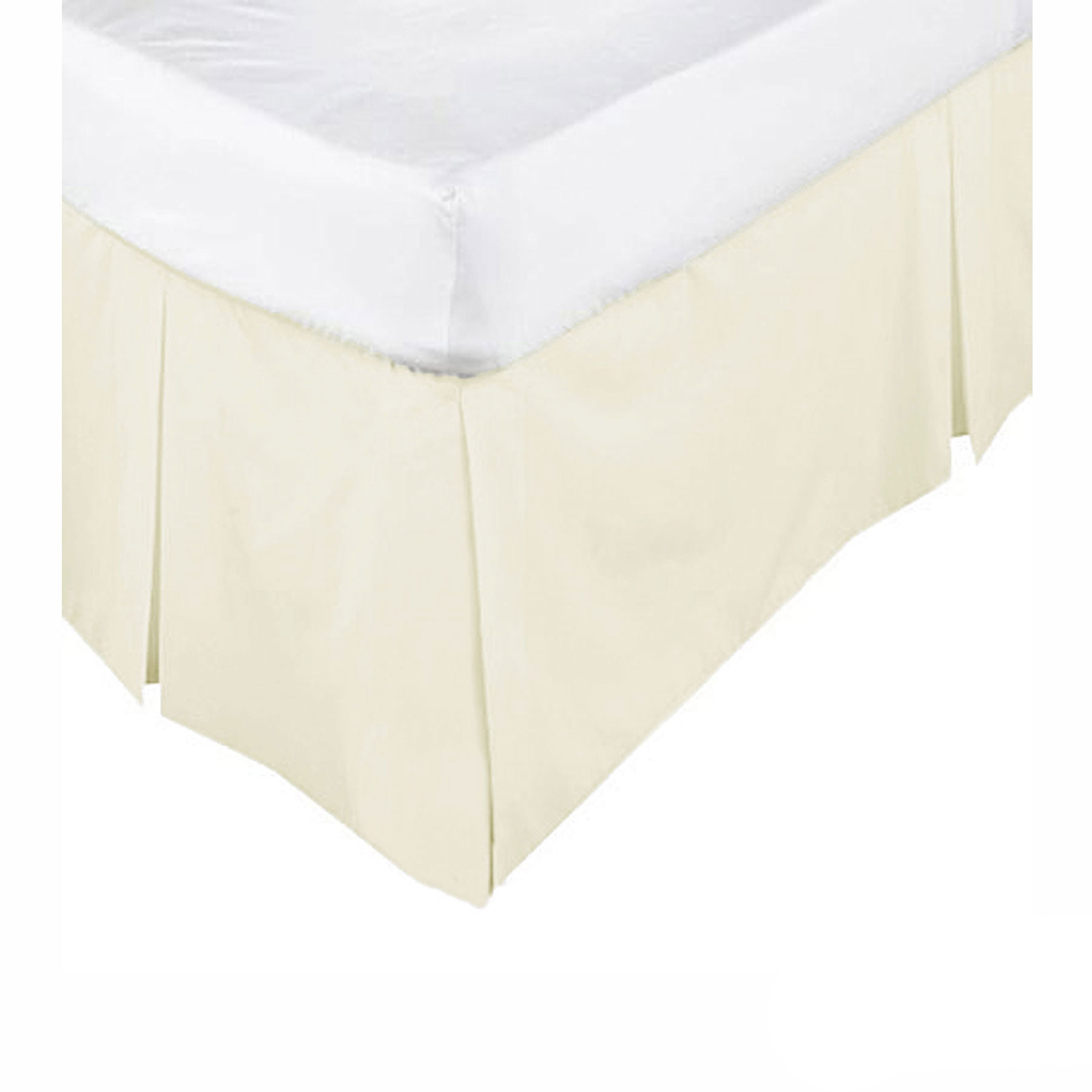 V442-KIT-VALANCE-225TC-CREAM-SB-158500-00 KINGDOM Box Pleated Valance Cream - SINGLE - Image 1