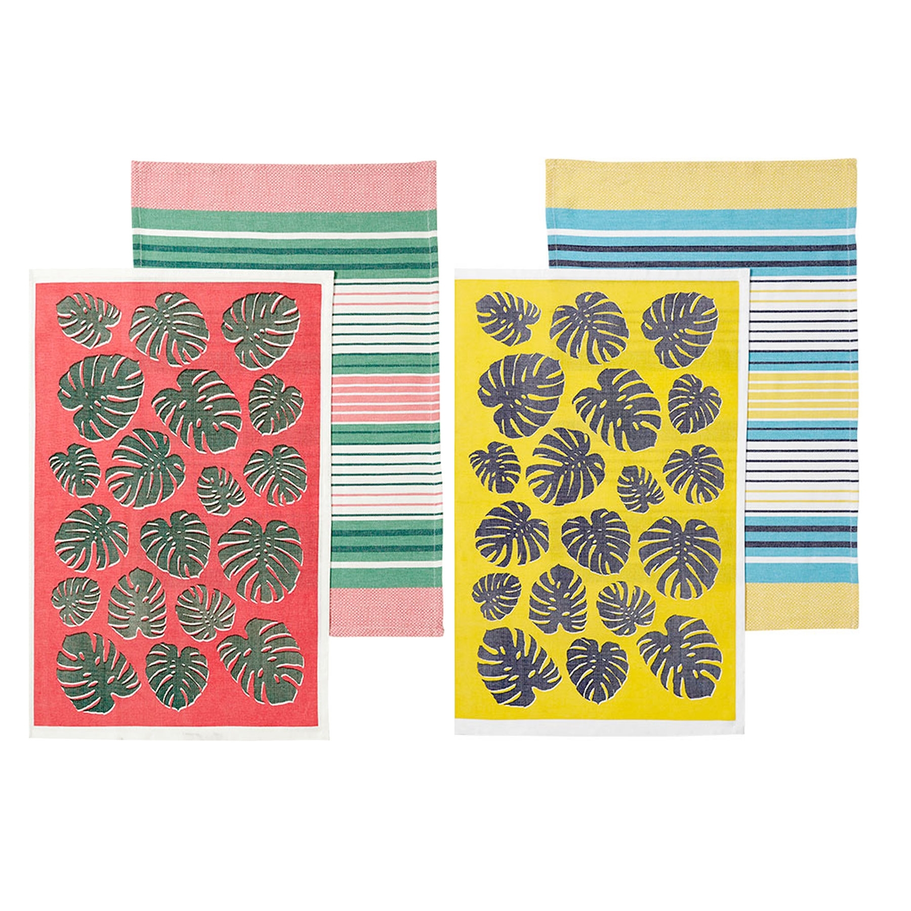 V442-LDE-TEAT-BAHAMAS-MIX-RE-77765-00 Ladelle Set of 4 Bahamas Kitchen / Cleaning 100% Cotton Tea Towels Mix - Image 1