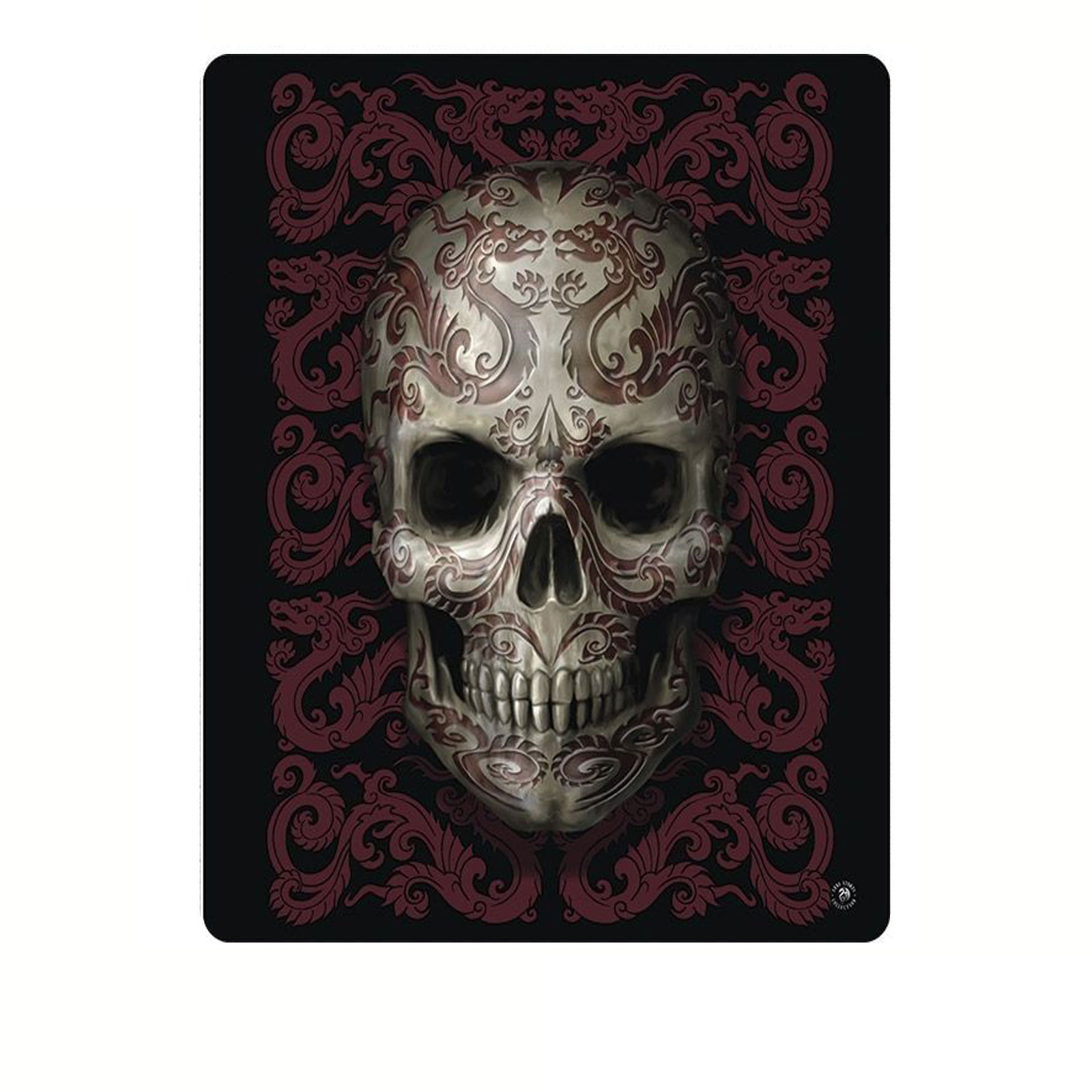 V442-LDE-THROW-ORIENTALSKULL-MULTI-RE-77746-00 Anne Stoke Oriental Skull Polar Fleece Throw - Image 1
