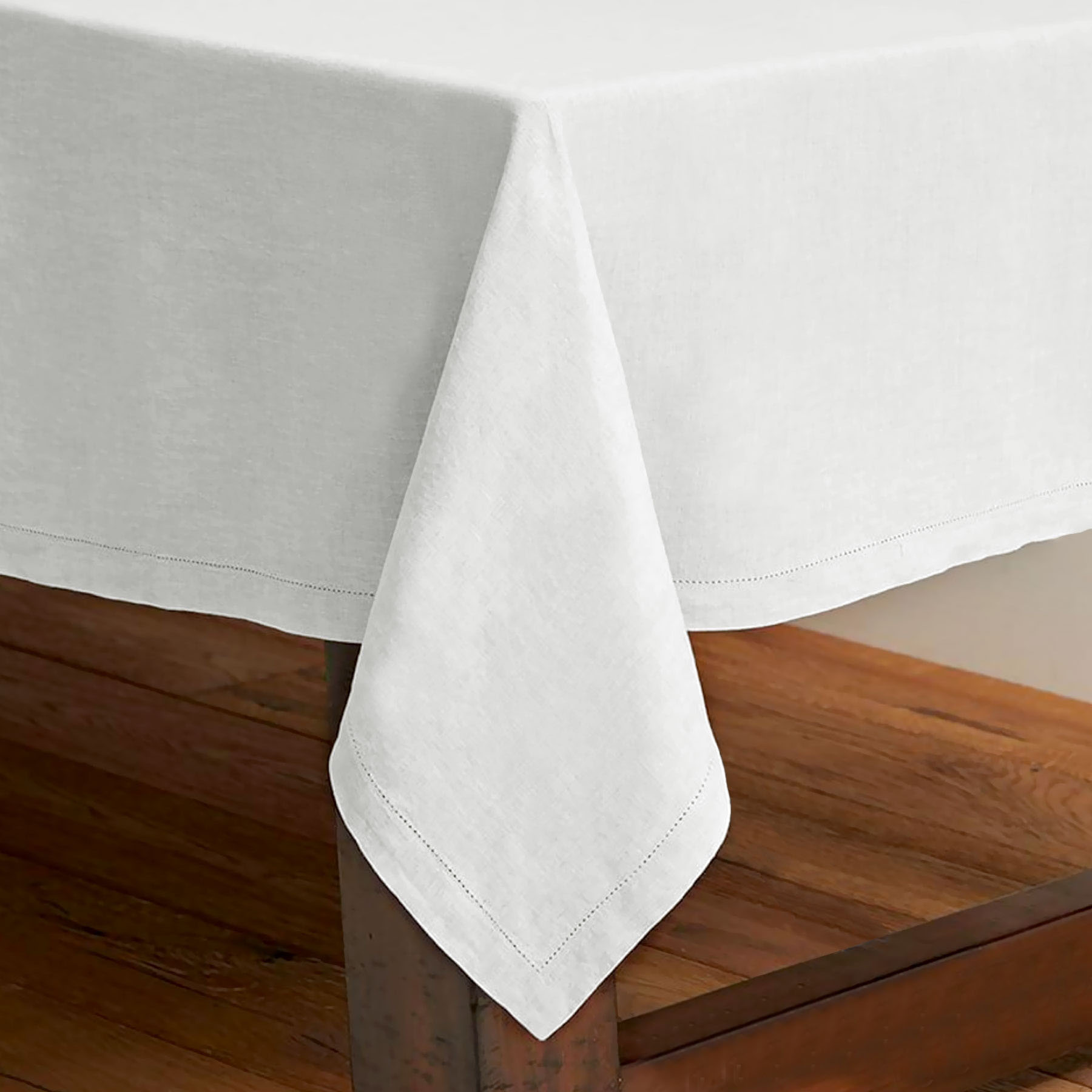 V442-RAN-TABLEC-HEMSTITCH205-WHITE-SQ-77537-00 Rans Pure Cotton Hemstitch Tablecloth 205 x 205 cm - White - Image 1
