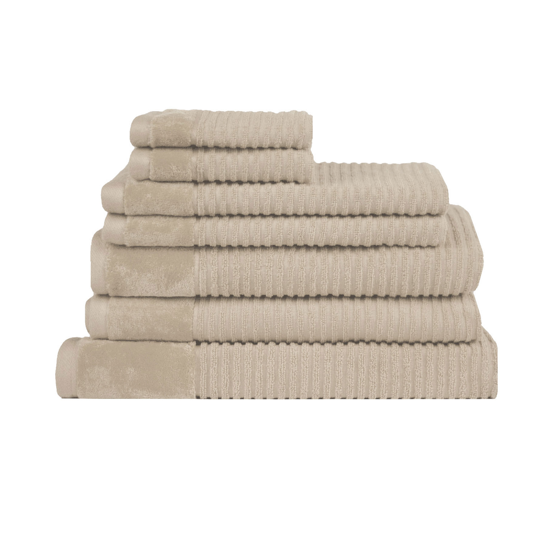 V442-RAN-TOWEL-ROYALEX7PCE-PLASTER-RE-77957-00 Royal Excellency 7 Piece Cotton Bath Towel Set - Plaster - Image 1