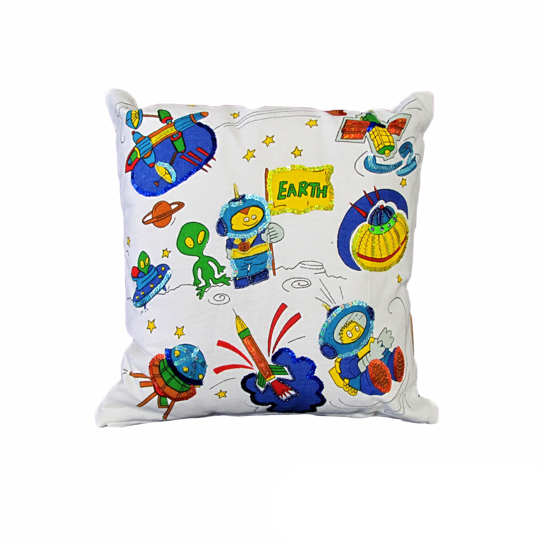 V442-RAP-CUSHION-SPACEMAN-MULTI-SQ-213069-00 Rapee Spaceman 43x43 cm Square Cushion 43 x 43 cm - Image 1