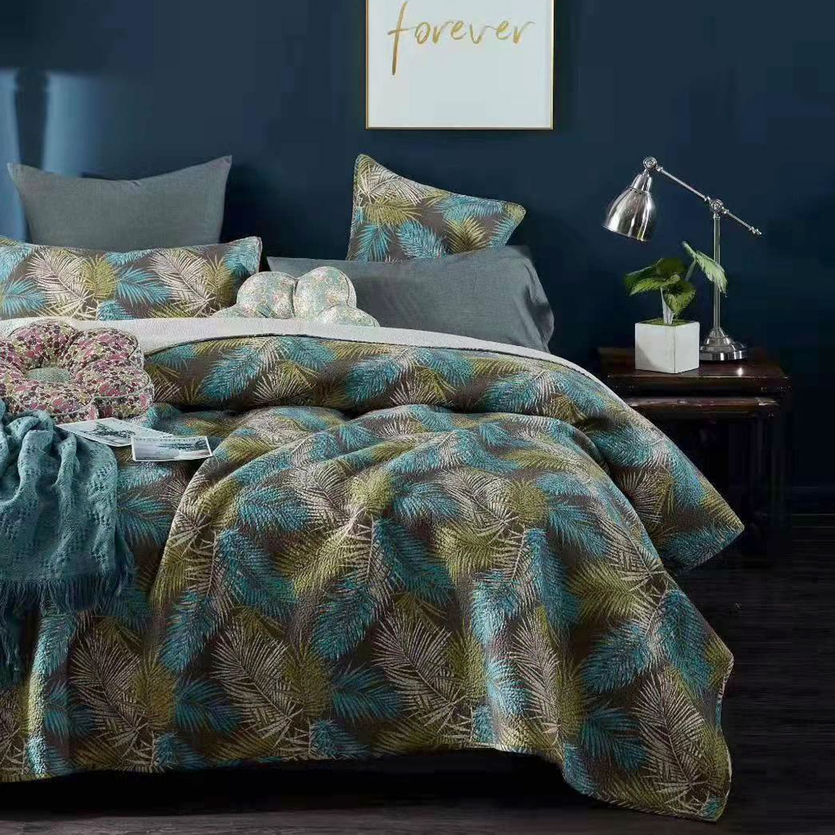 V442-STT-COVERLET-ORLANDO-MULTI-QS-209155-00 100% Cotton Lightly Quilted Coverlet Set Orlando Queen 230 x 250 cm - Image 1