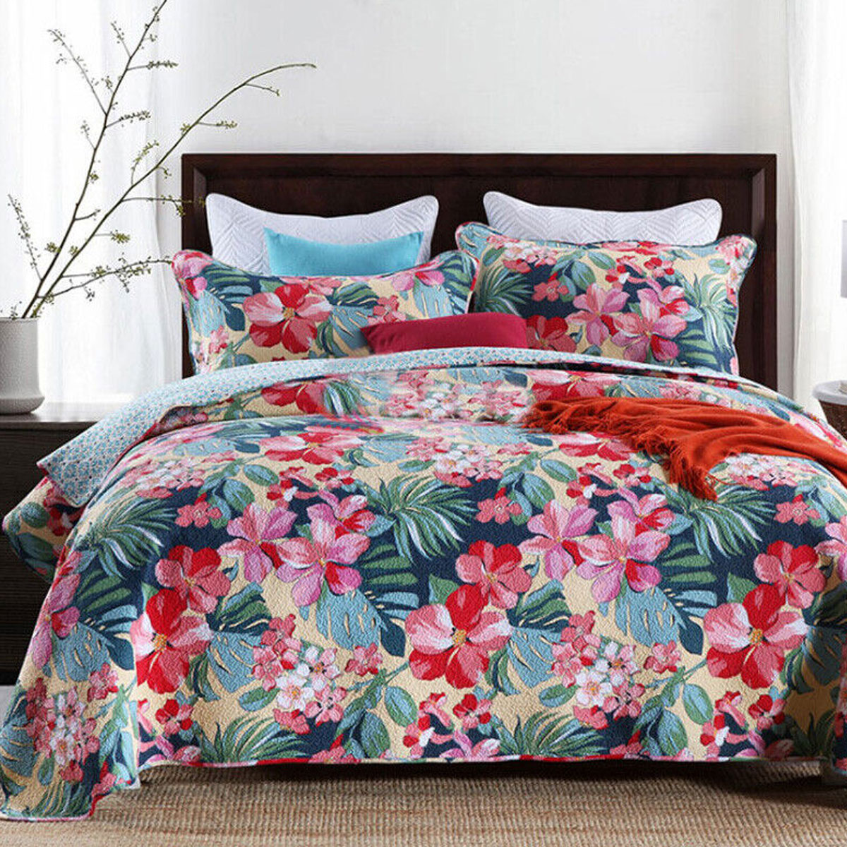 V442-STT-COVERLET-SAMOANA-MULTI-QS-213101-00 100% Cotton Lightly Quilted Coverlet Set Samoana Queen 230 x 250 cm - Image 1