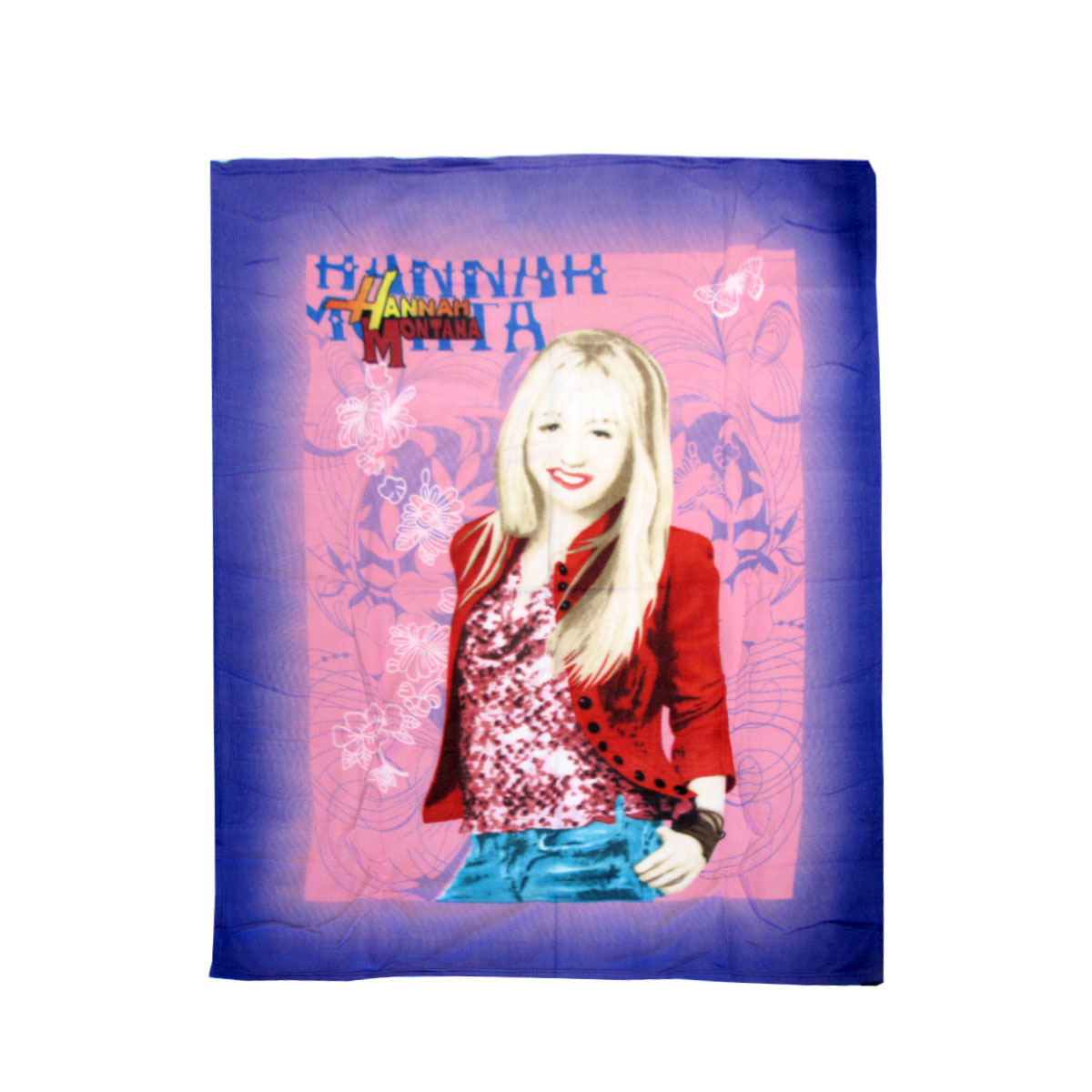 V442-UGG-THROW-HANNAHMONTANA-PINK-RE-215410-00 Hannah Montana Printed Polar Fleece Throw Rug 130 x 160 cm - Image 1