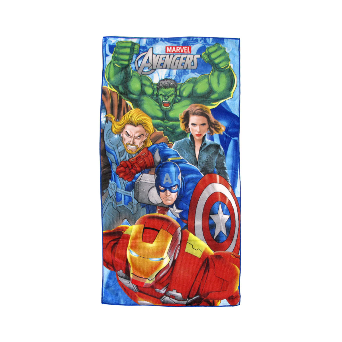V442-UGG-TOWEL-MARVELAVENGERS-MULTI-RE-215425-00 Bloomington Marvel Avengers Kids Cartoon Printed Microfiber Beach Towel 70 x 137 cm - Image 1