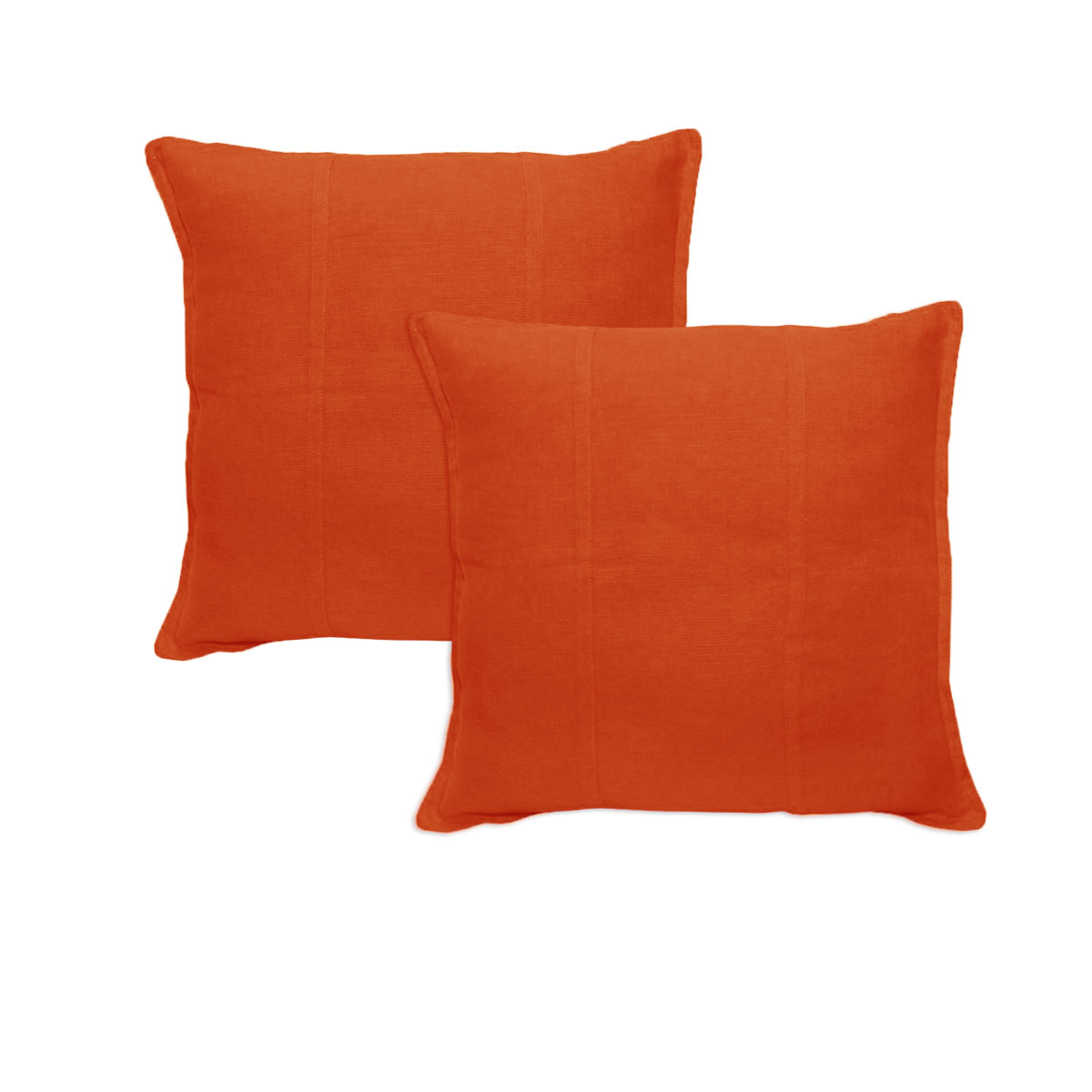 V442-UNA-PILLOWC-PURELINEN-MANDARIN-EU-209091-00 Pair of Pure Linen European Pillowcases Mandarin - Image 1
