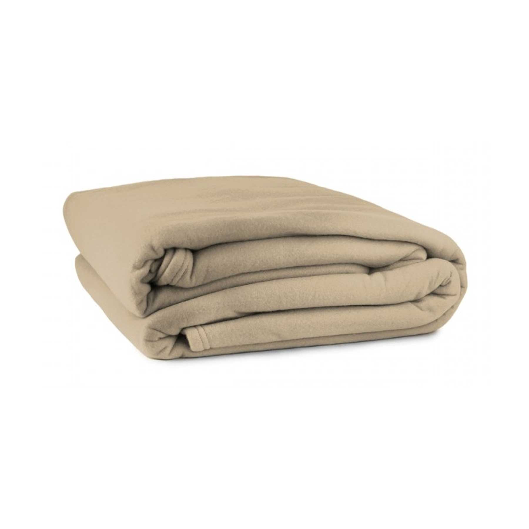 V442-WAM-BLANKET-POLARFLEECE-CAMEL-DS-204891-00 Jason Polar Fleece Blanket Camel - Double - Image 1