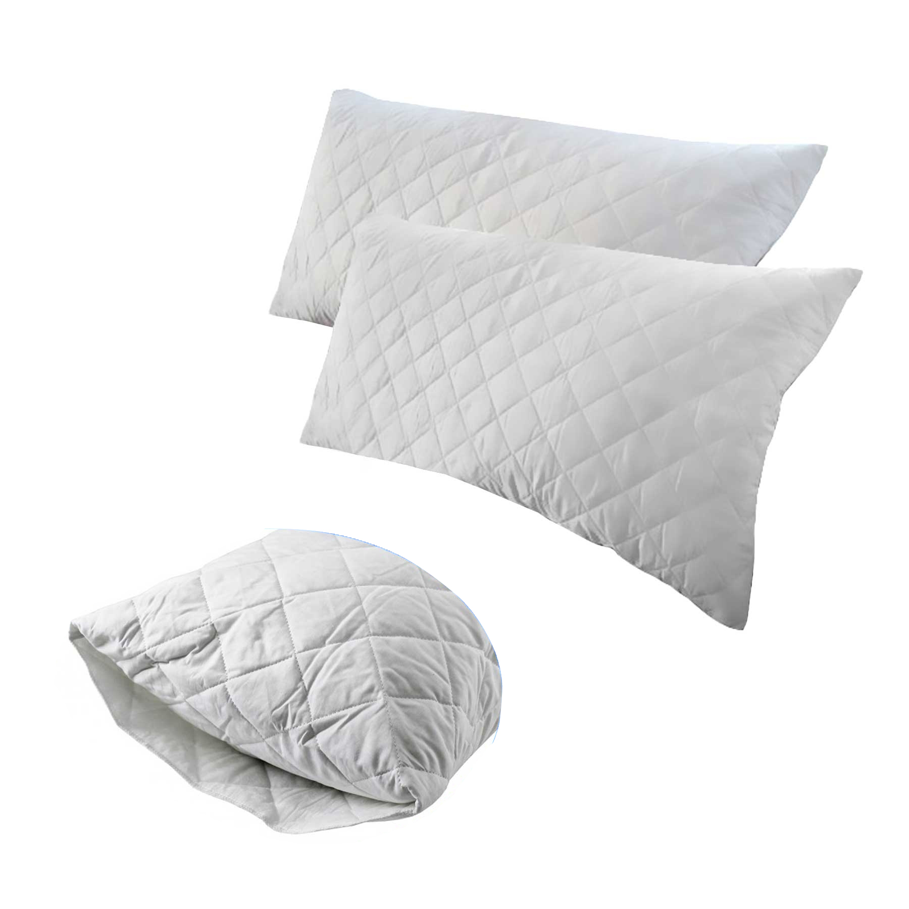 V442-WAM-PILLOWP-COTTONQUILTED-WHITE-KI-204792-00 Jason Twin Pack of Quilted Cotton King Pillow Protectors 51 x 91 cm - Image 1