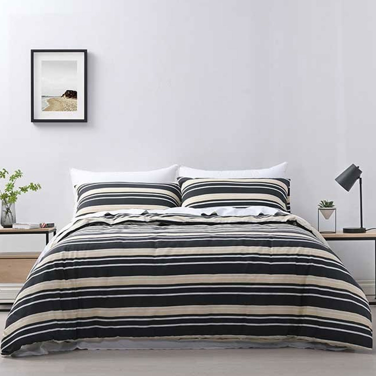 V442-WAM-QUILTCS-BRIGHTON-CHARCOAL-DS-213138-00 Jason Brighton Charcoal Quilt Cover Set Double - Image 1