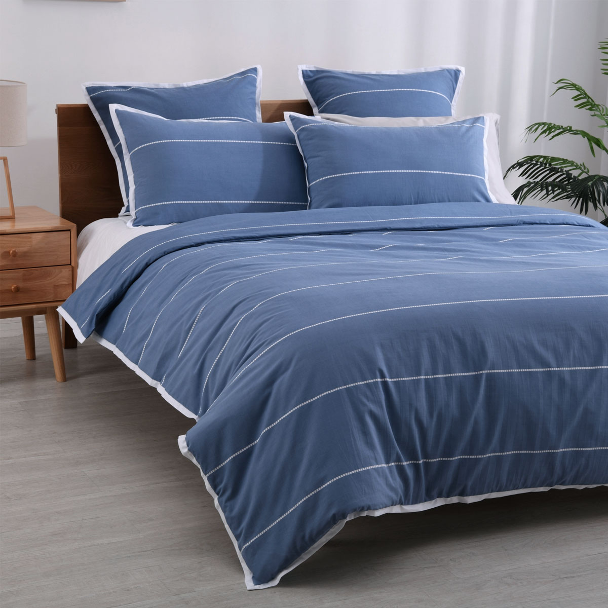 V442-WAM-QUILTCS-CALISTA-INDIGO-SK-204704-00 Jason Calista Indigo Quilt Cover Set Super King - Image 1