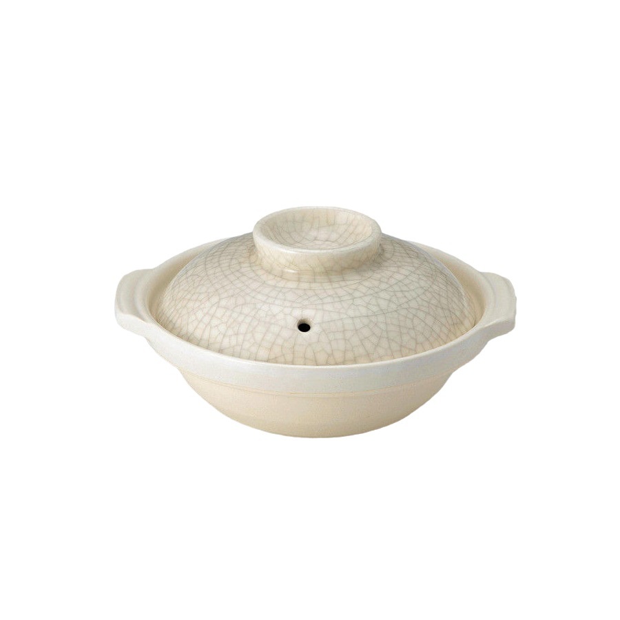 V445-C210306-98079-00 Donabe Japanese Ginpo 24.5cm Clay Pot Ceramic Hot Pot Casserole #8 2-3people 1.5L - Image 1