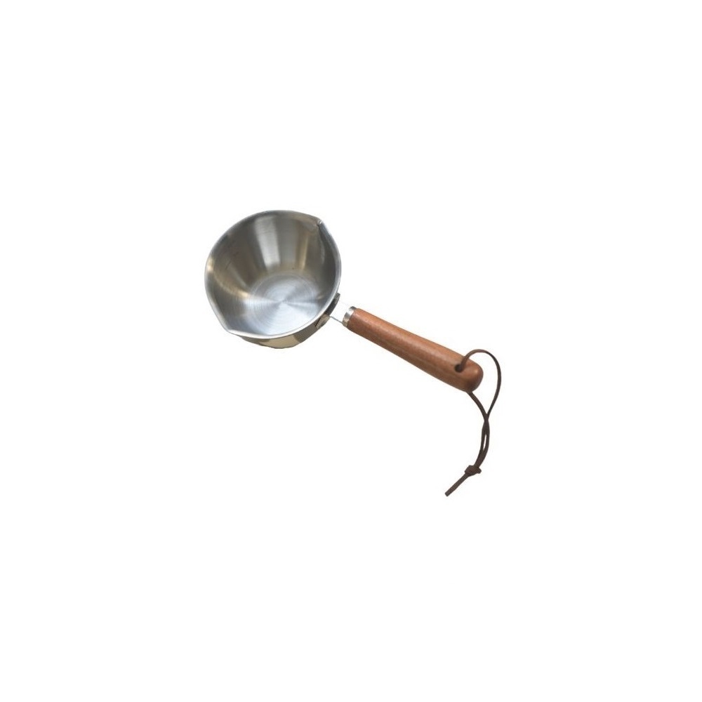 V445-C260196-98054-00 Kylin 304 Stainless Steel Oil Poured Pot With Wood Handle 120ml - Image 1