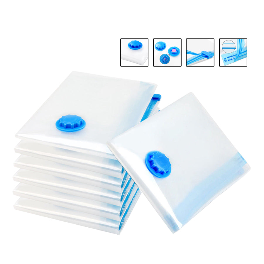V462-H-08-01-143930-00 6 Pcs Set Vacuum Storage Bags Space Saver Seal Compressing Various Size with Air Pump - Image 1