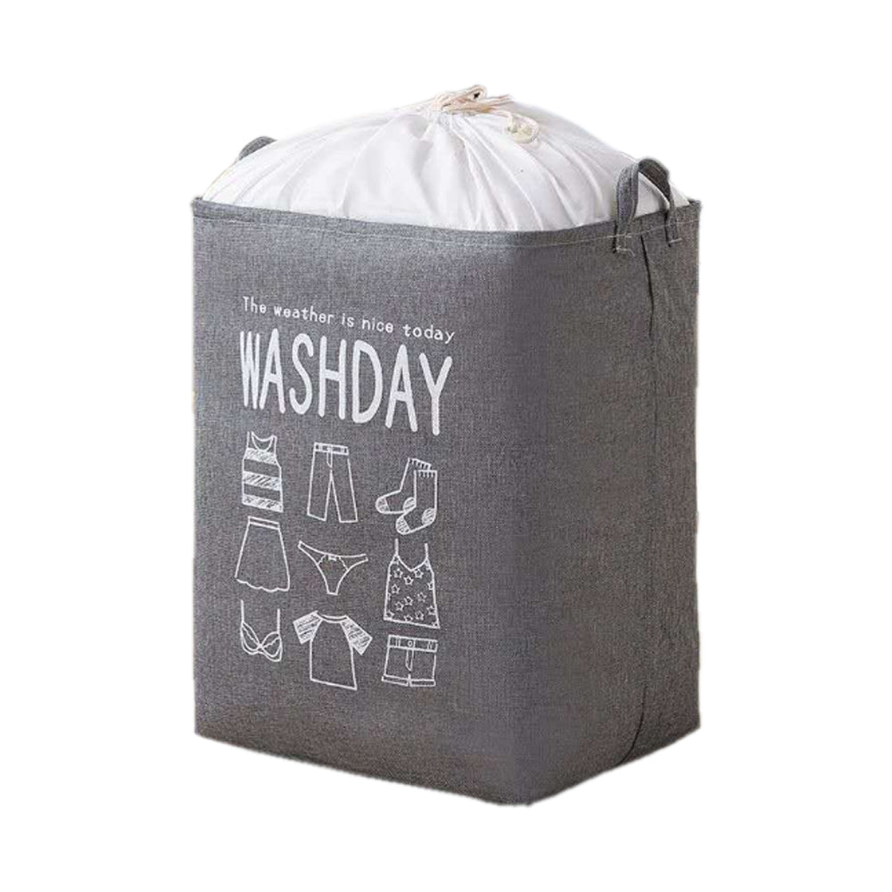 V462-H-58-01-95921-00 Ex-Large Capacity Collapsible Laundry Basket Foldable Washing Bin Hamper Linen (Grey) - Image 1