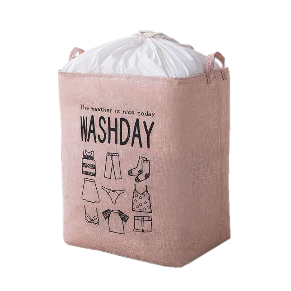V462-H-58-02-95920-00 Ex-Large Capacity Collapsible Laundry Basket Foldable Washing Bin Hamper Linen (Pink) - Image 1