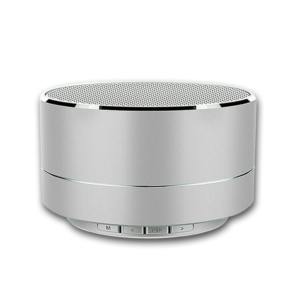 V462-MD-98-02-95733-00 Bluetooth Speakers Portable Wireless Speaker Music Stereo Handsfree Rechargeable (Silver) - Image 1