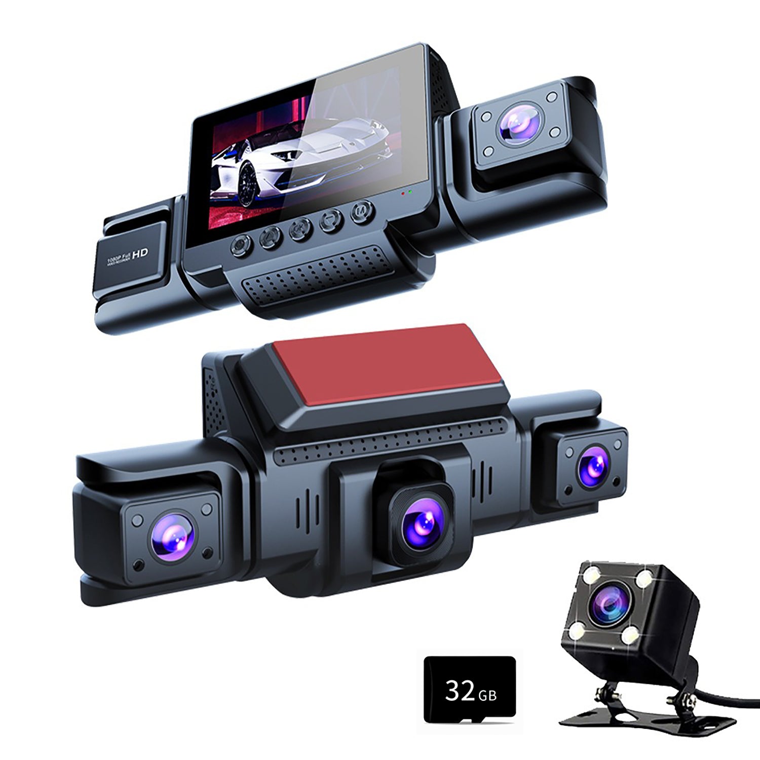 V462-TA-114-01-202505231534-00 4-Channel 360° Panoramic 1080P HD Dash Cam Comes With 32GB TF Card - Image 1