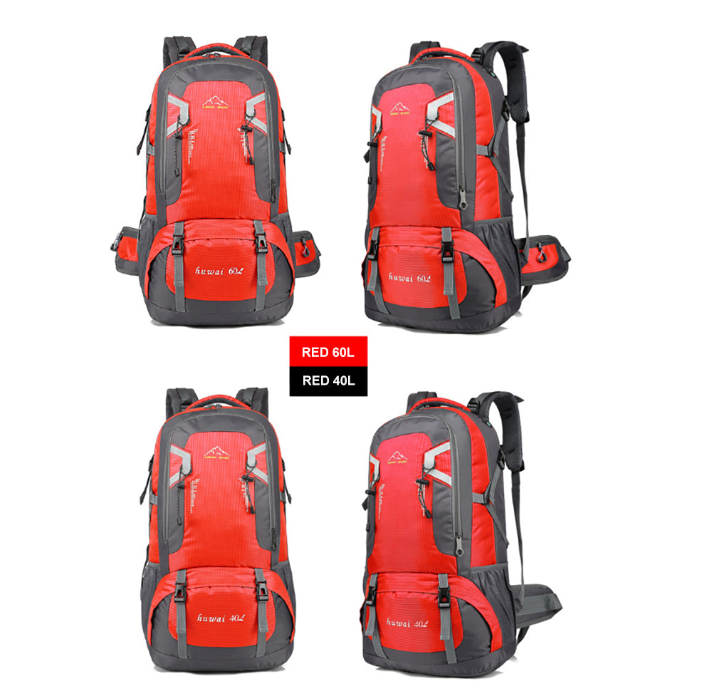 V462-TO-29-07-98714-00 60L Waterproof Outdoor Hiking Backpack Camping Outdoor Trekking Bag(Red) - Image 1