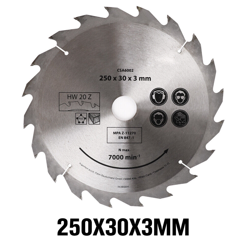 V465-250303X10-191886-00 10X250MM Circular Saw Blade 20T Disc Saw Blade Wood Timber Cutting 30/20/16mm Bore - Image 1