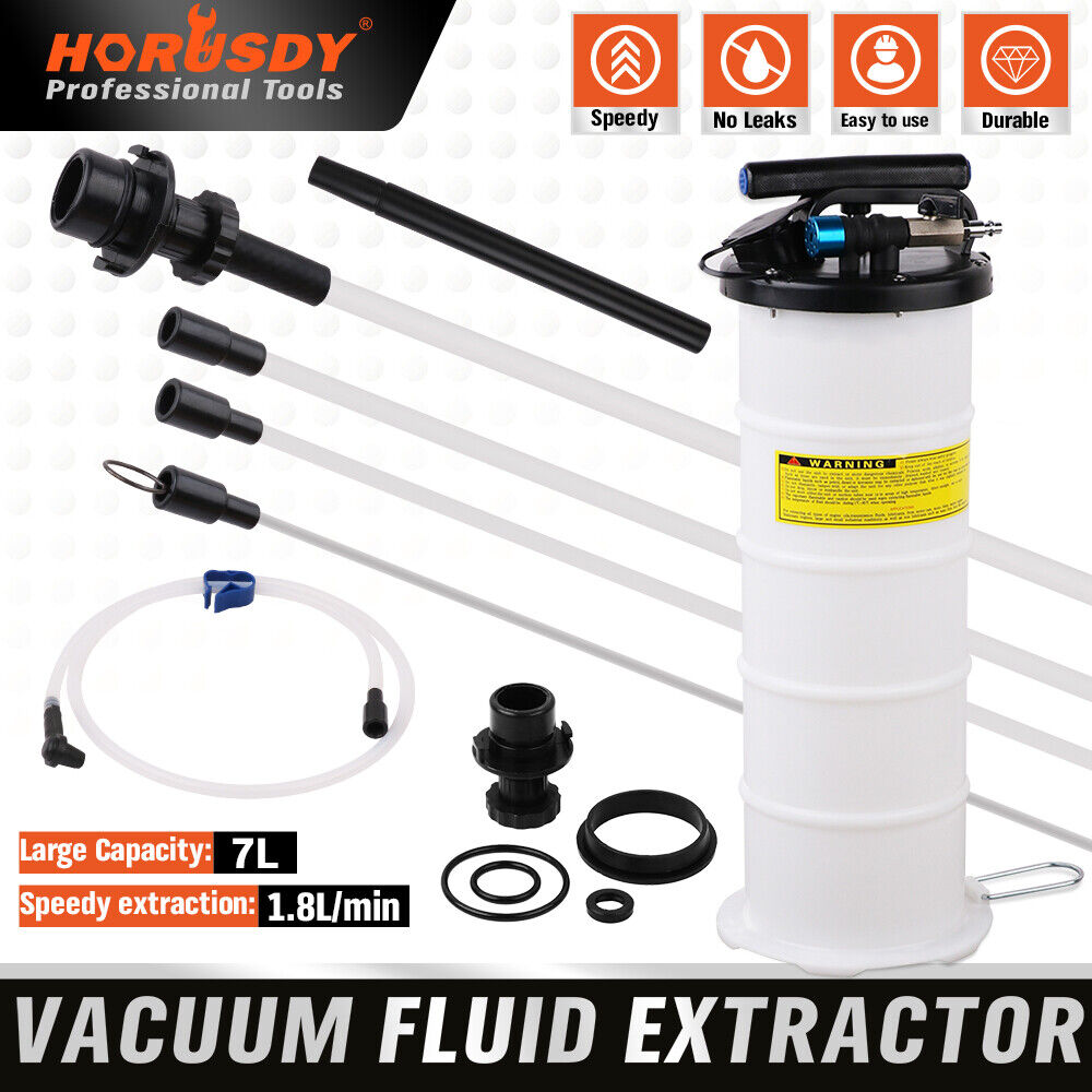 V465-66056-85335-00 HORUSDY 7L Manual & Pneumatic Oil Extractor Waste Fluid Transfer Pump Suction - Image 1