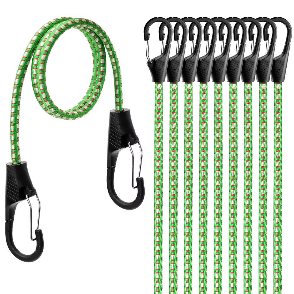 V465-86190-210862-00 10-Piece Bungee Cords With Hook 40inch Outdoor Elastic Bungee Straps Luggage - Image 1