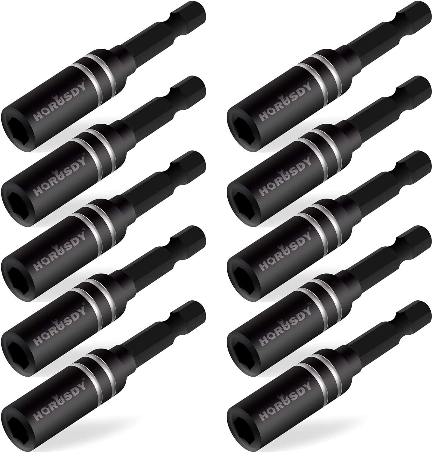 V465-94307-AU-5-85736-00 10Pc Magnetic Extension Socket Drill Bit Holder 1/4" Hex Screwdriver Nut Driver - Image 1