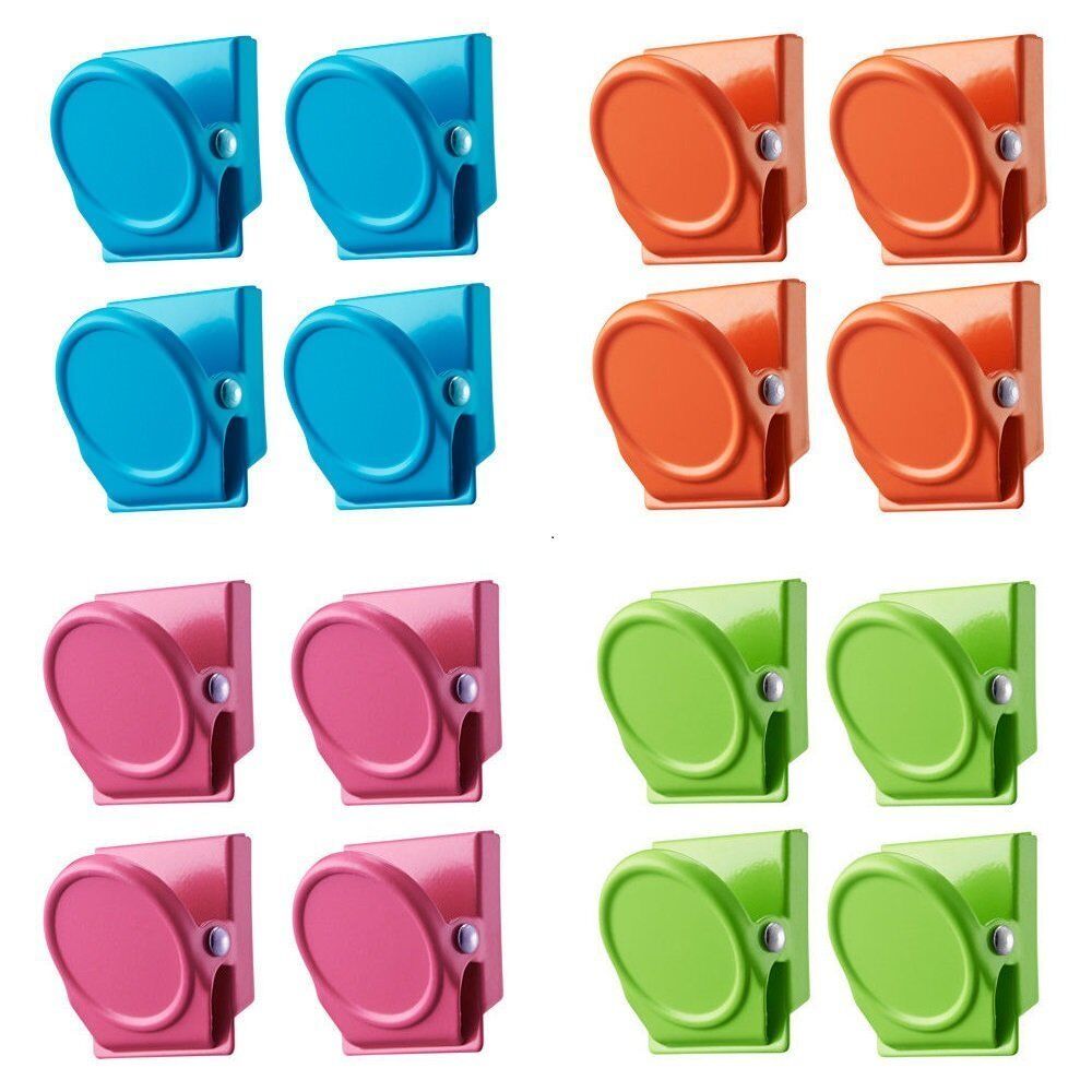 V465-97711-85535-00 16Pc Magnetic Spring Clamps Magnet Refrigerator Clips Note Holder Fridge Tips - Image 1