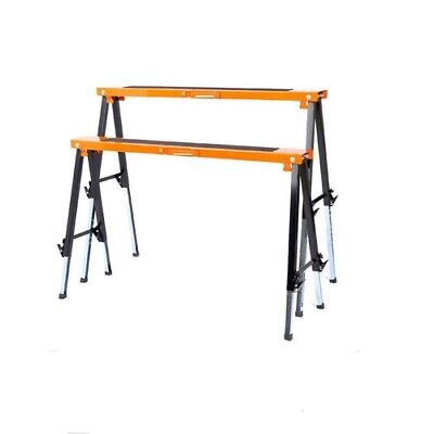V465-SDY-55035-85317-00 2Pc Mastercraft Sawhorse Metal Folding Non-slip Surface Saw Horse 120KG Capacity - Image 1