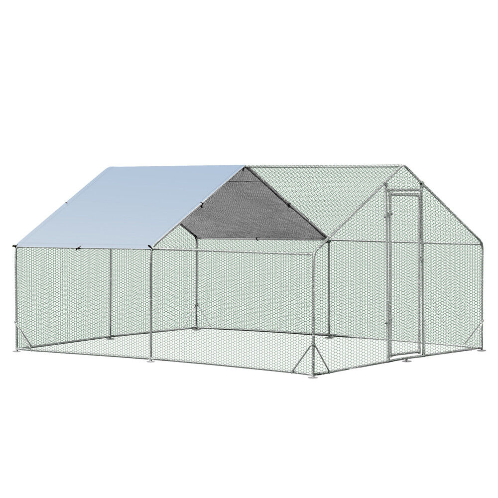V465-V51001-149185-00 VaKa 3x4x1.95m Metal Walk-in Chicken Coop Rabbit Hutch Cage Hen House Chook Au - Image 1