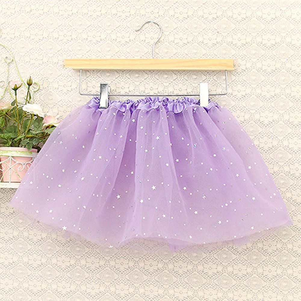 V474-210088-101646-00 Sequin Tulle Tutu Skirt Ballet Kids Princess Dressup Party Baby Girls Dance Wear, Light Purple, Kids - Image 1