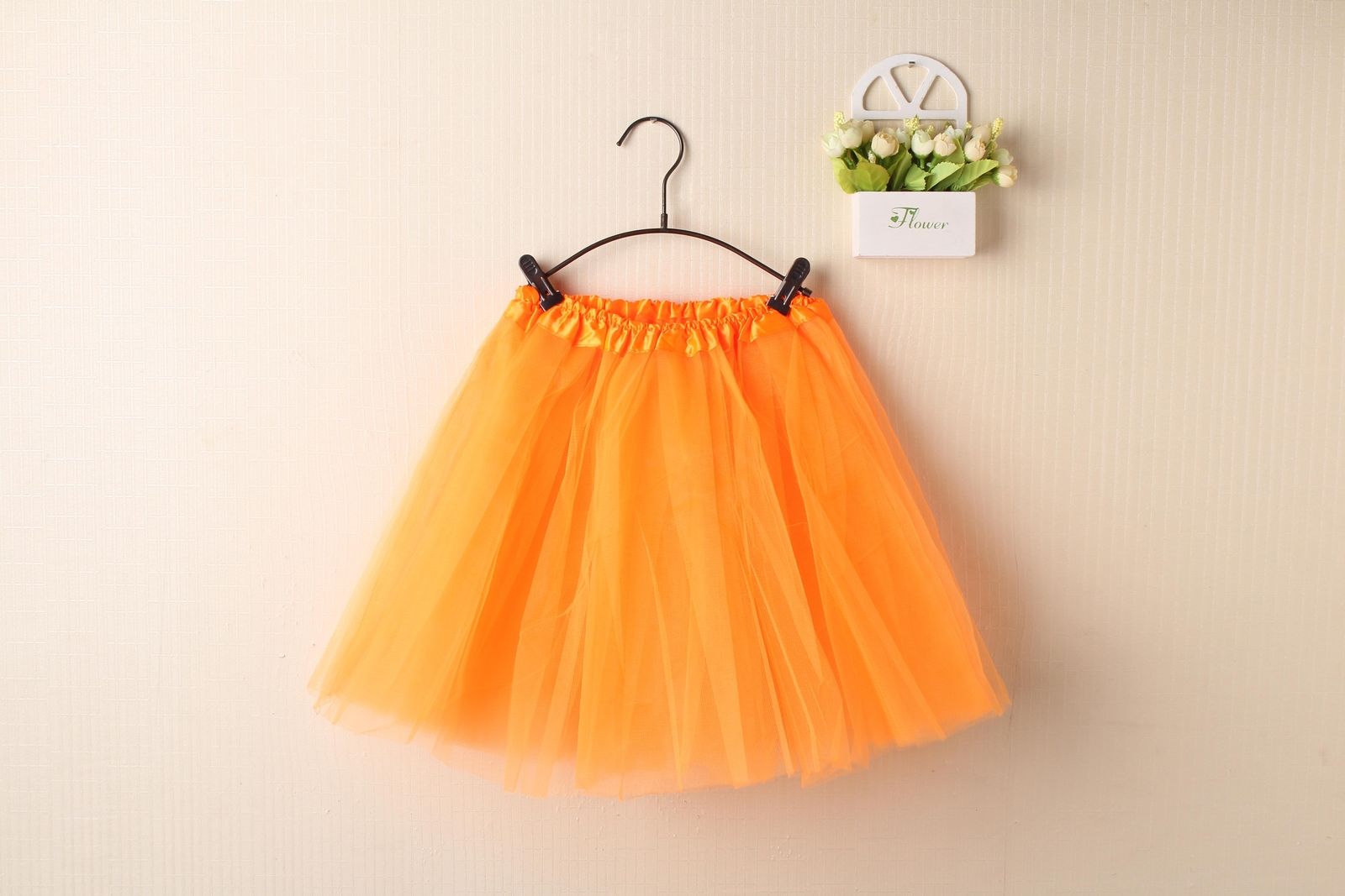 V474-211411-103703-00 New Adults Tulle Tutu Skirt Dressup Party Costume Ballet Womens Girls Dance Wear, Orange, Adults - Image 1