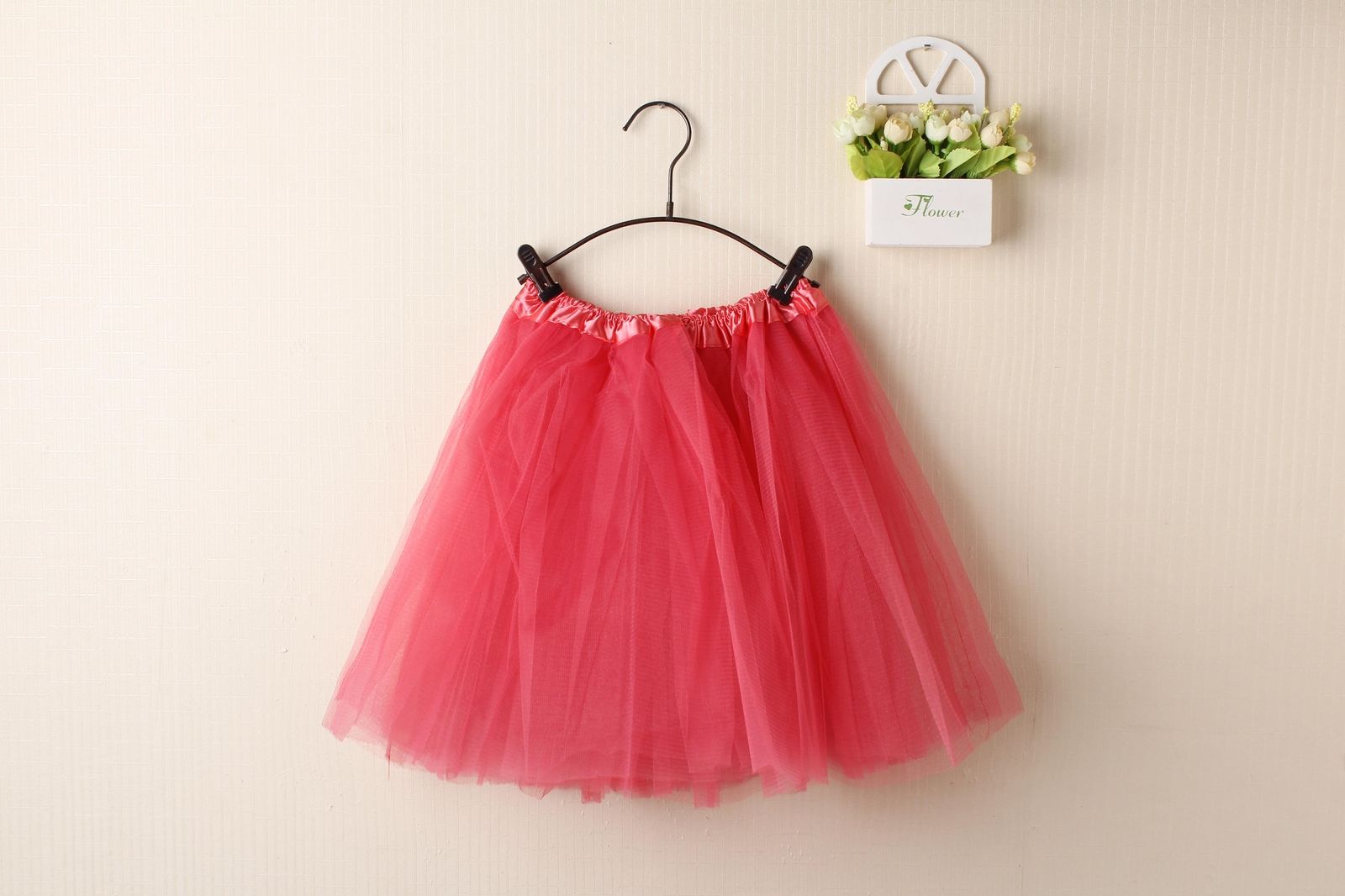V474-211425-101826-00 New Adults Tulle Tutu Skirt Dressup Party Costume Ballet Womens Girls Dance Wear, Watermelon Red, Adults - Image 1