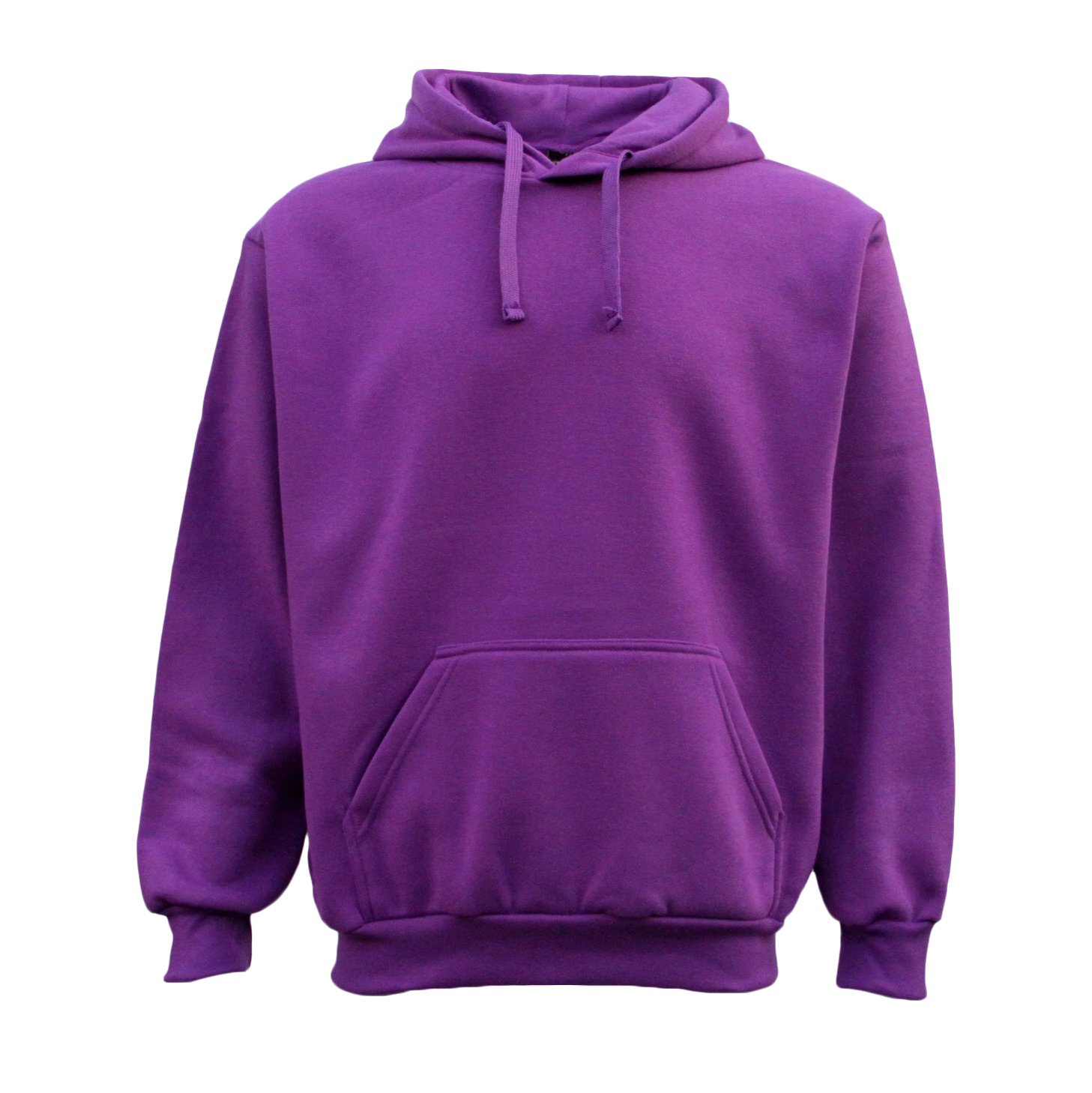 V474-226383-99528-00 Adult Unisex Men's Basic Plain Hoodie Pullover Sweater Sweatshirt Jumper XS-8XL, Purple, S - Image 1