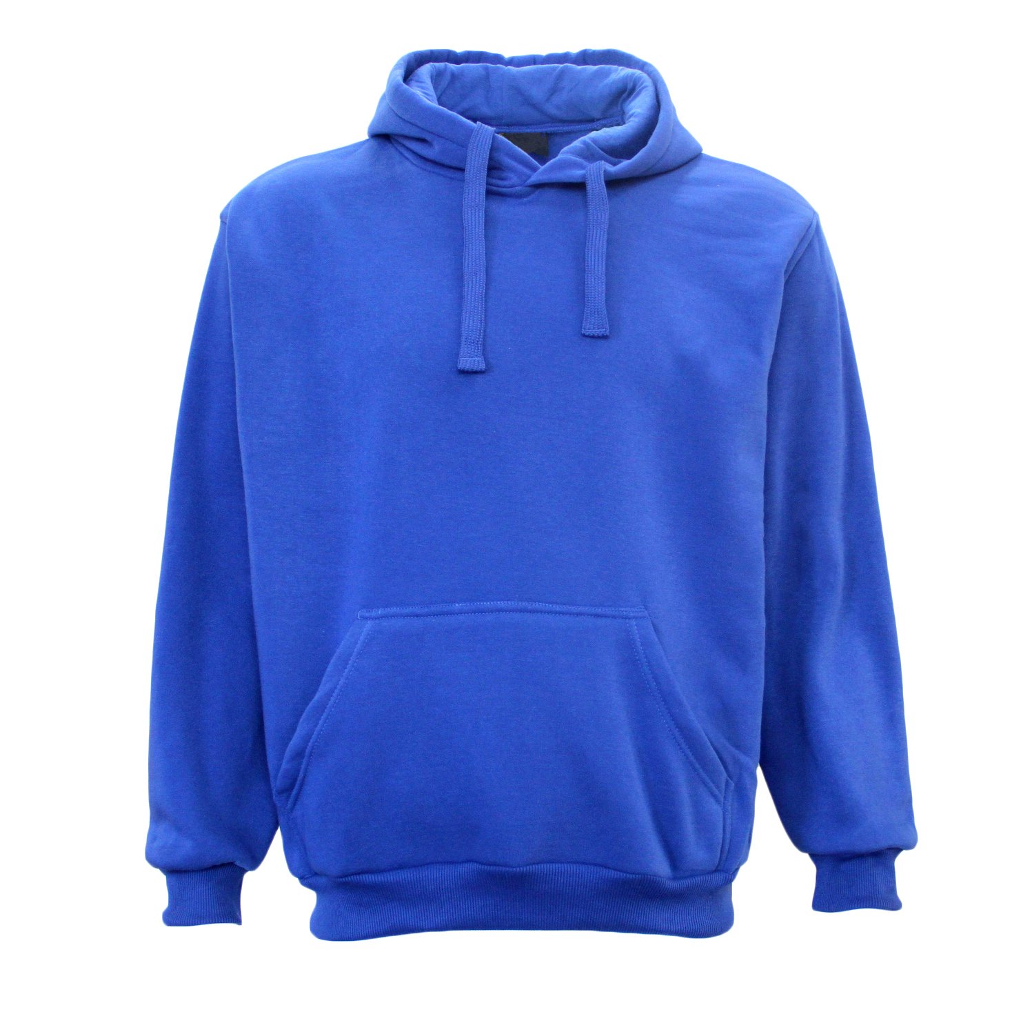 V474-226393-99544-00 Adult Unisex Men's Basic Plain Hoodie Pullover Sweater Sweatshirt Jumper XS-8XL, Royal Blue, 2XL - Image 1