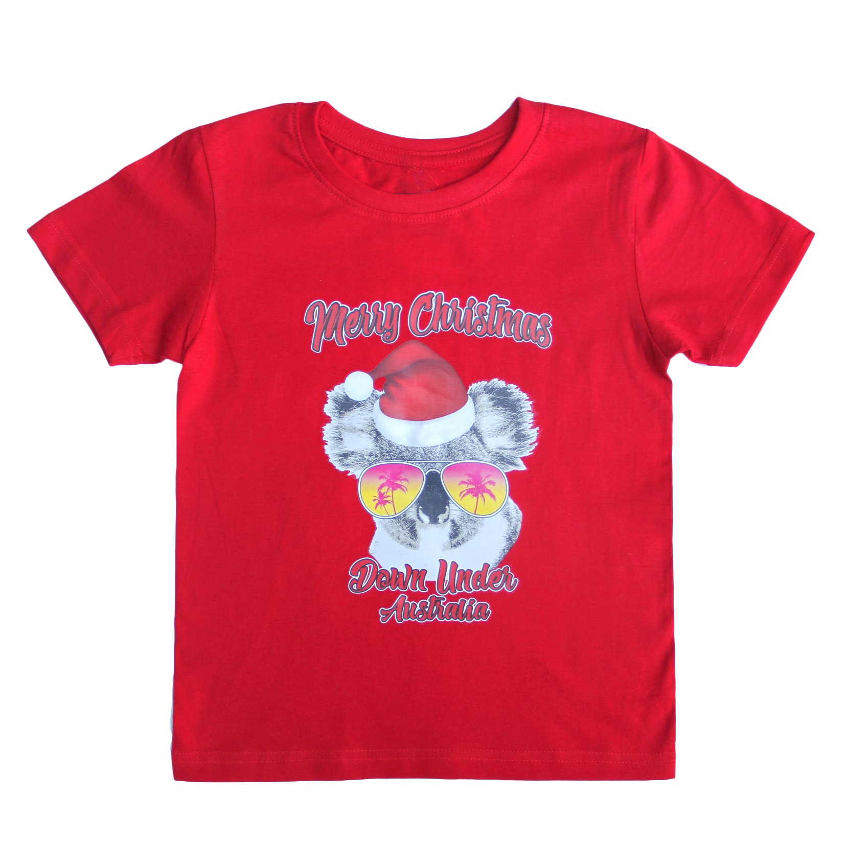 V474-230737-101966-00 New Funny Adult Xmas Christmas T Shirt Tee Mens Womens 100% Cotton Jolly Ugly, Koala Sunglass (Red), M - Image 1